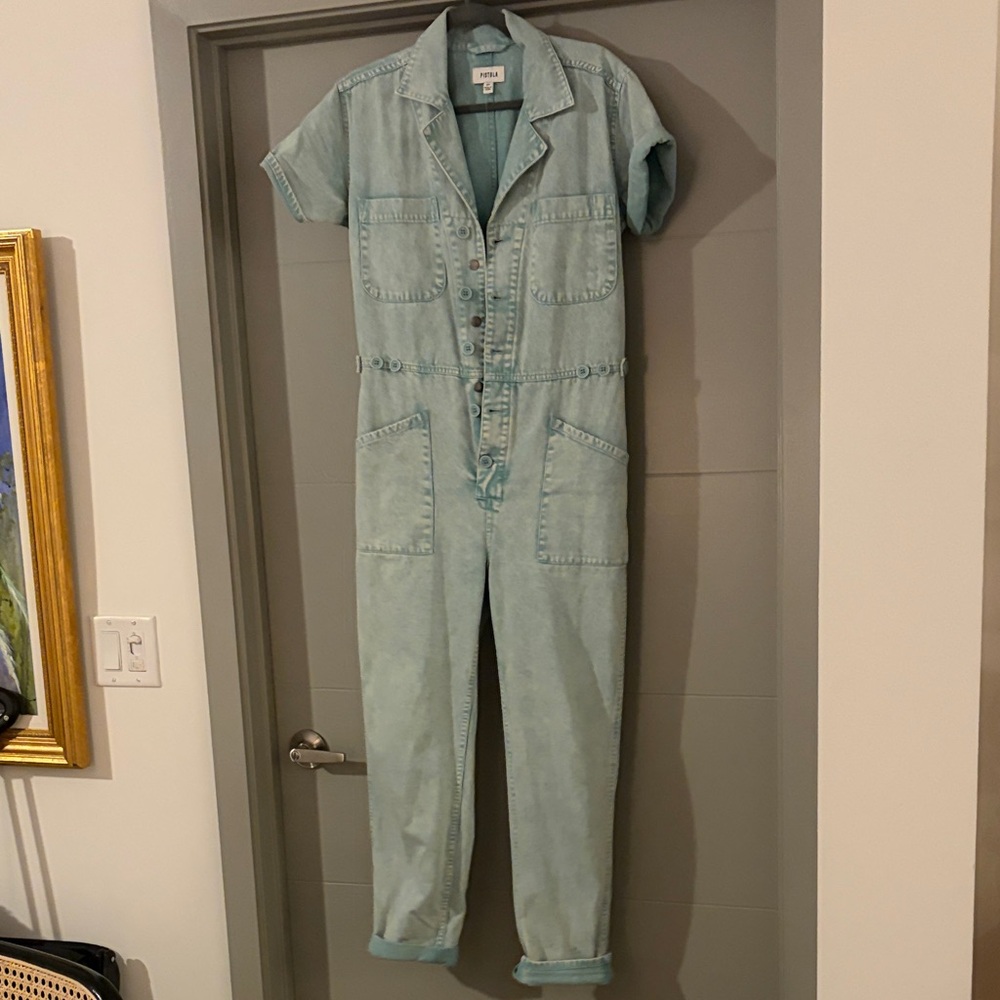 Pistola Sky lt blue stone washed jumpsuit